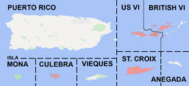 Range map of Antillotyphlops richardii